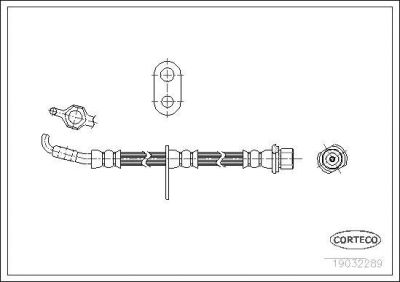 Corteco 19032289 тормозной шланг на TOYOTA COROLLA Liftback (_E10_)