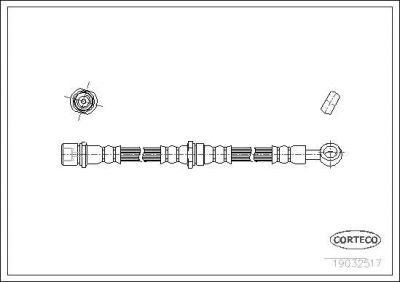 CORTECO Тормозной шланг передний R [520mm] (19032517)
