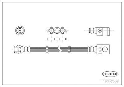 Corteco 19032539 тормозной шланг на JEEP CHEROKEE (XJ)