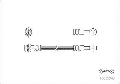 Corteco 19032605 тормозной шланг на HYUNDAI LANTRA II Wagon (J-2)