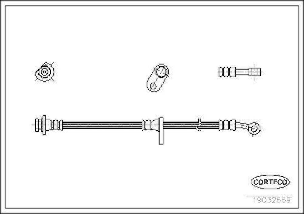 Corteco 19032669 тормозной шланг на HONDA CR-V I (RD)
