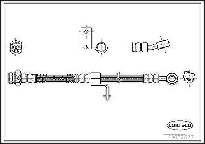 Corteco 19032677 тормозной шланг на HYUNDAI LANTRA II Wagon (J-2)