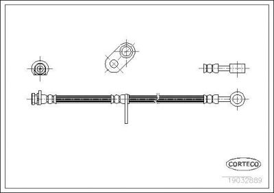 Corteco 19032889 тормозной шланг на HONDA ACCORD VI (CG, CK)