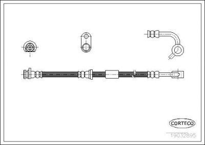 Corteco 19032895 тормозной шланг на HONDA CIVIC VI Hatchback (EJ, EK)