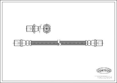 Corteco 19032954 тормозной шланг на TOYOTA HIACE IV автобус (LH1_)