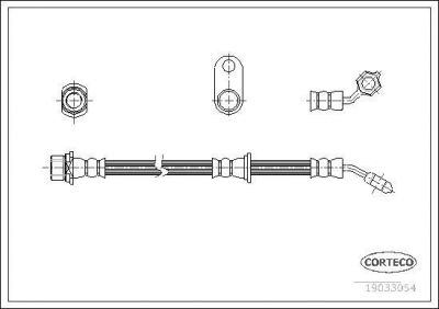 Corteco 19033054 тормозной шланг на TOYOTA AVENSIS (_T22_)