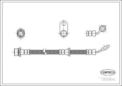 Corteco 19033055 тормозной шланг на TOYOTA AVENSIS (_T22_)