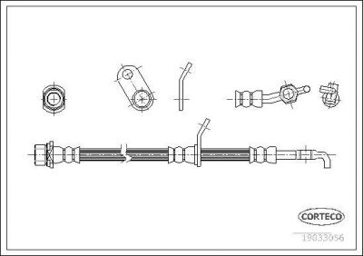 Corteco 19033056 тормозной шланг на TOYOTA AVENSIS (_T22_)