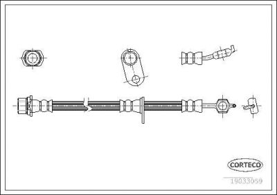 Corteco 19033059 тормозной шланг на TOYOTA AVENSIS (_T22_)