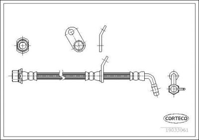 Corteco 19033061 тормозной шланг на TOYOTA AVENSIS (_T22_)