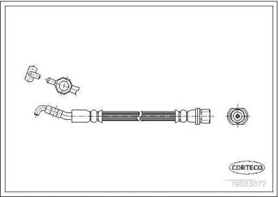 Corteco 19033077 тормозной шланг на TOYOTA COROLLA Verso (ZDE12_, CDE12_)
