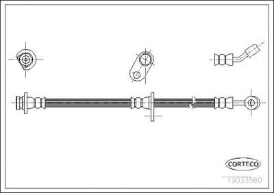 Corteco 19033560 тормозной шланг на HONDA ACCORD VII Tourer (CM)