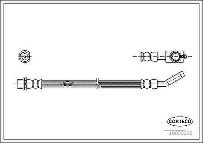 CORTECO Тормозной шланг задний [222mm] (19033598)