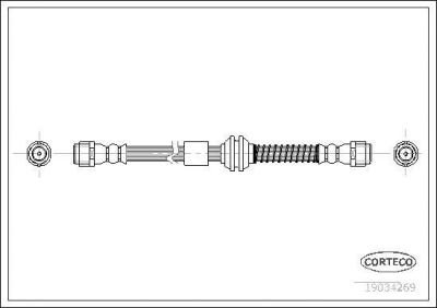 CORTECO Шланг тормозной VAG Q7/Touareg 02- передний 537мм (19034269)