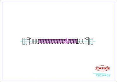 Corteco 19034452 тормозной шланг на HYUNDAI GETZ (TB)