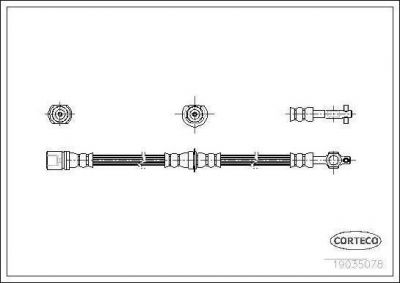 Corteco 19035078 тормозной шланг на TOYOTA CAMRY (_V2_)