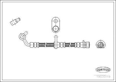 Corteco 19035119 тормозной шланг на HONDA CR-V II (RD_)