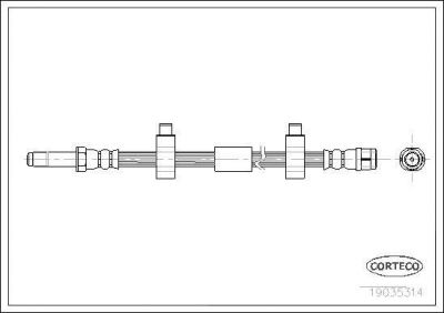 Corteco 19035314 тормозной шланг на VW MULTIVAN V (7HM, 7HN, 7HF, 7EF, 7EM, 7EN)