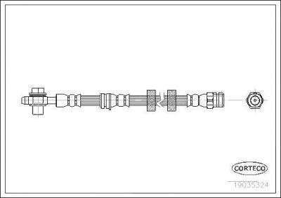 Corteco 19035324 тормозной шланг на SKODA ROOMSTER Praktik (5J)