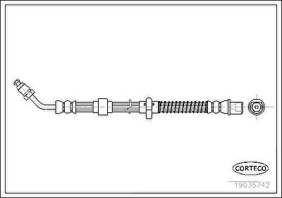 Corteco 19035742 тормозной шланг на PEUGEOT 407 SW (6E_)