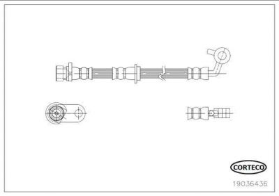 Corteco 19036436 тормозной шланг на HONDA CR-V III (RE)