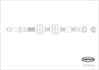CORTECO Тормозной шланг передний [600mm] (19036620)