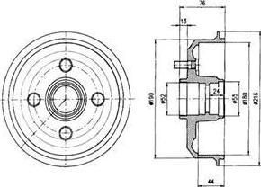 Delphi BF229 тормозной барабан на FORD FIESTA фургон (FVD)