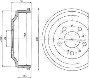 DELPHI Барабан тормозной [254x64,5] 5 отв.(min 2) (BF327)