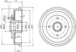 DELPHI Барабан тормозной FORD Focus I 98-04 (4145506, BF402)