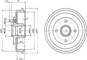 DELPHI Барабан тормозной FORD Focus I 98-04 (4145506, BF402)