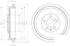 Delphi BF406 тормозной барабан на SKODA OCTAVIA Combi (1U5)