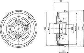 DELPHI Барабан тормозной RENAULT LOGAN/CLIO/MEGANE (d=180mm) (7700 419 824, BF426)