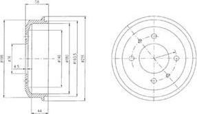 Delphi BF435 тормозной барабан на HYUNDAI ACCENT I (X-3)