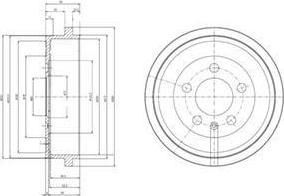DELPHI Барабан тормозной [200x59] 5 отв. (BF463)