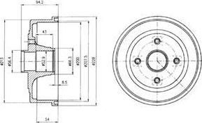 Delphi BF472 тормозной барабан на OPEL CORSA C (F08, F68)