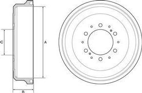 Delphi BF533 тормозной барабан на TOYOTA LITEACE фургон (CM3_V, KM3_V)