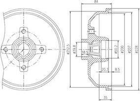 Delphi BFR111 тормозной барабан на OPEL CORSA B (73_, 78_, 79_)
