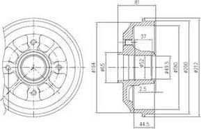 Delphi BFR282 тормозной барабан на PEUGEOT 306 (7B, N3, N5)