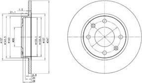 Delphi BG2213 тормозной диск на PEUGEOT 205 II (20A/C)