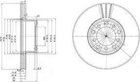 Delphi BG2306 тормозной диск на MERCEDES-BENZ S-CLASS (W126)