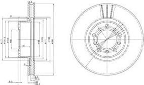 Delphi BG2372 тормозной диск на MERCEDES-BENZ S-CLASS (W126)