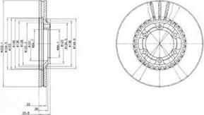 Delphi BG2513 тормозной диск на MITSUBISHI L 300 фургон (P0_W, P1_W, P0_V, P1_V, P_2V, P2_W)