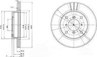 Delphi BG2583 тормозной диск на SUZUKI SWIFT II седан (AH, AJ)