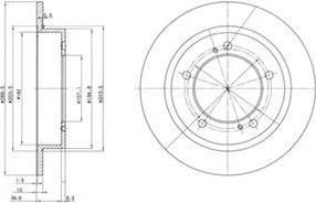 Delphi BG2584 Диск тормозной SUZUKI JIMNY 1.3 98-/SAMURAI 88-/VITARA 1.6-1.9 88-98 передний