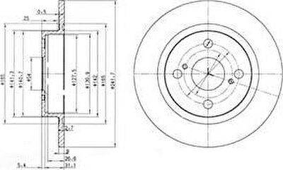 Delphi BG2598 тормозной диск на TOYOTA COROLLA FX Compact (E8B)