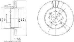 Delphi BG2615 тормозной диск на HONDA CONCERTO седан (HWW)