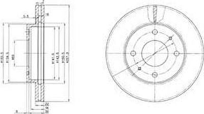 Delphi BG2657 тормозной диск на HYUNDAI SONATA II (Y-2)