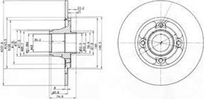 Delphi BG2702 тормозной диск на RENAULT CLIO I (B/C57_, 5/357_)
