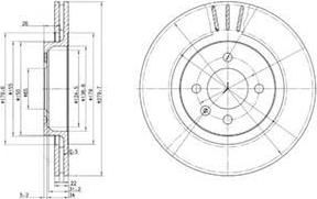 DELPHI Диск торм. пер. вент.[280x22] 4 отв.(min 2) (BG2712)