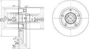 Delphi BG2714 Диск тормозной VW GOLF III/PASSAT/VENTO 91-99 задний D=266мм.